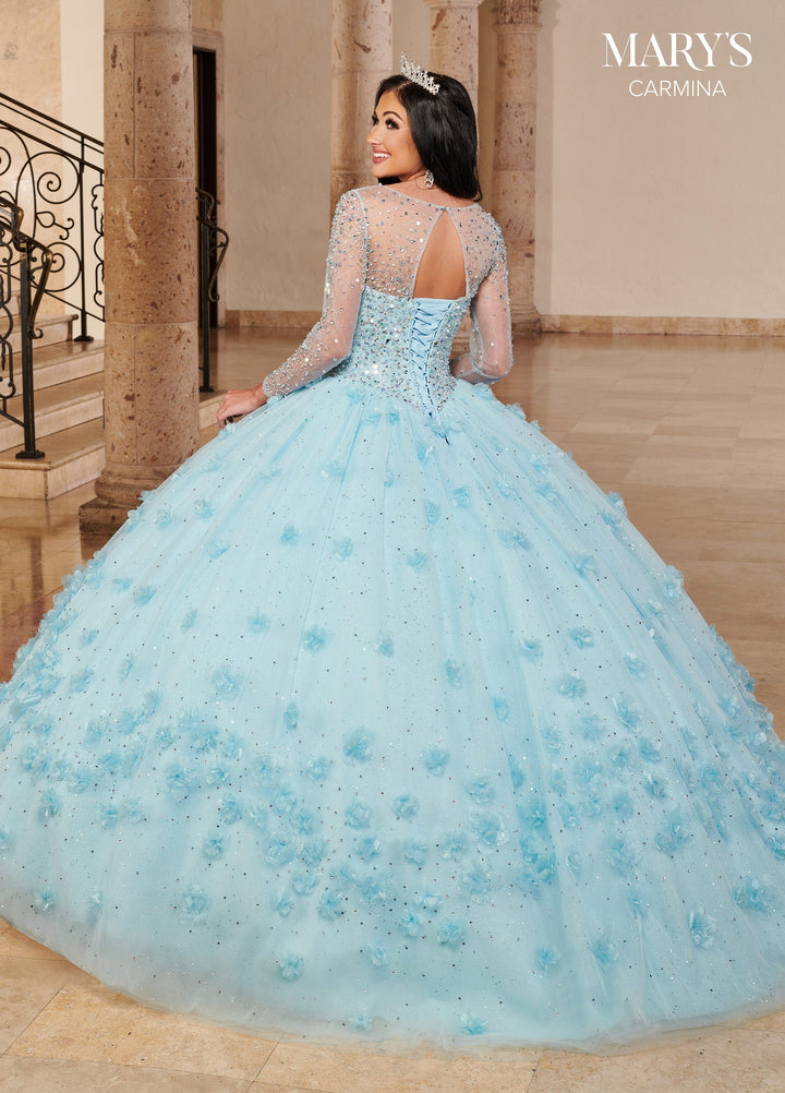 Long Sleeve Quinceanera Dress by Mary's Bridal MQ1096