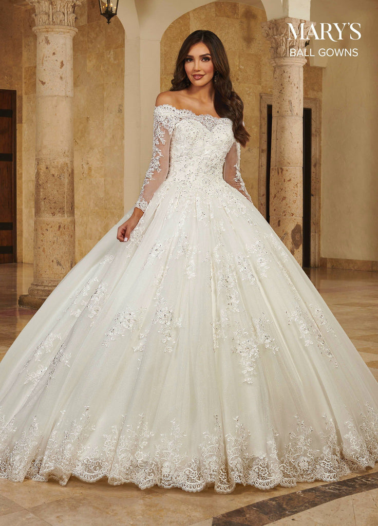 Custom Ivory Sparkly Ballgown Wedding Dress With Sheer Neckline, Long  Sleeves, And Lace Appliques Plus Size Bridal Goggles For South African  Weddings From Sexypromdress, $211.06 | DHgate.Com