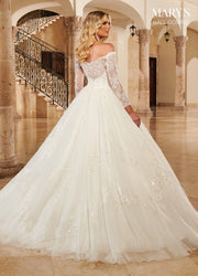 Long Sleeve Wedding Ball Gown by Mary's Bridal MB6092
