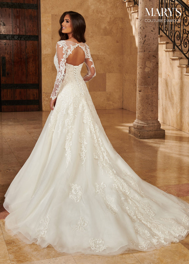 Long Sleeve Wedding Dress by Mary's Bridal MB4125