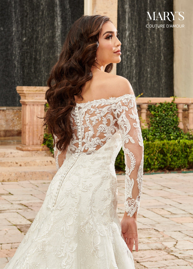 Long Sleeve Wedding Gown by Mary's Bridal MB4112