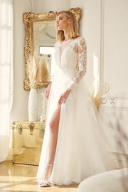 Long Sleeve Wedding Gown by Nox Anabel JE911