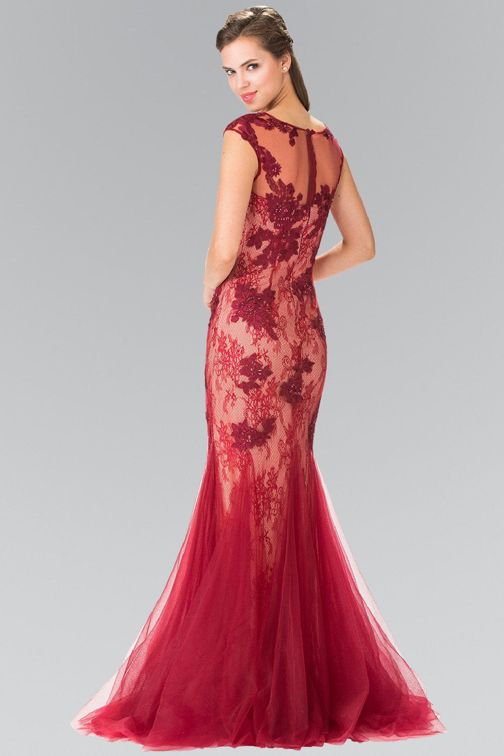 Long Sleeveless Beaded Lace Mermaid Dress by Elizabeth K GL2276-Long Formal Dresses-ABC Fashion