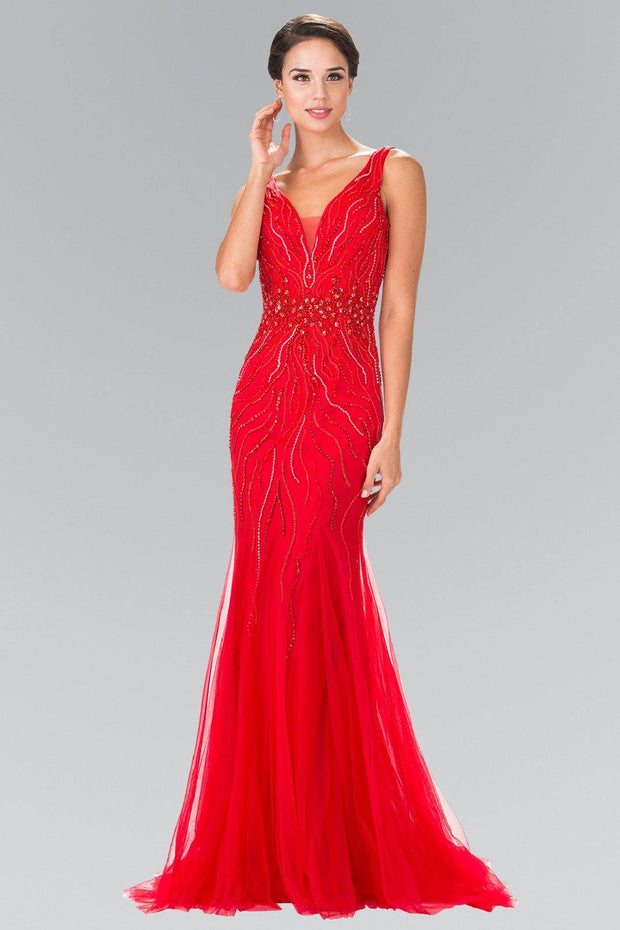 Long Sleeveless Beaded Mermaid Dress by Elizabeth K GL2344-Long Formal Dresses-ABC Fashion