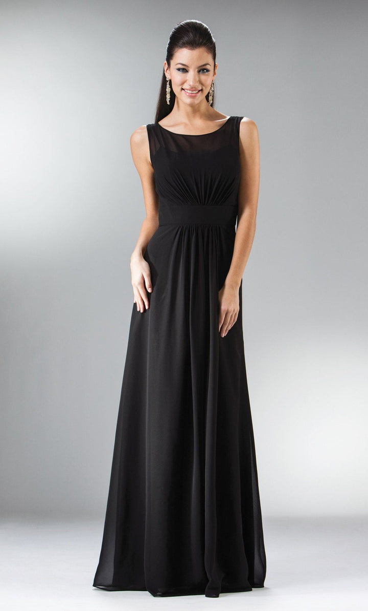 Long Sleeveless Chiffon Dress by Cinderella Divine 1465-Long Formal Dresses-ABC Fashion