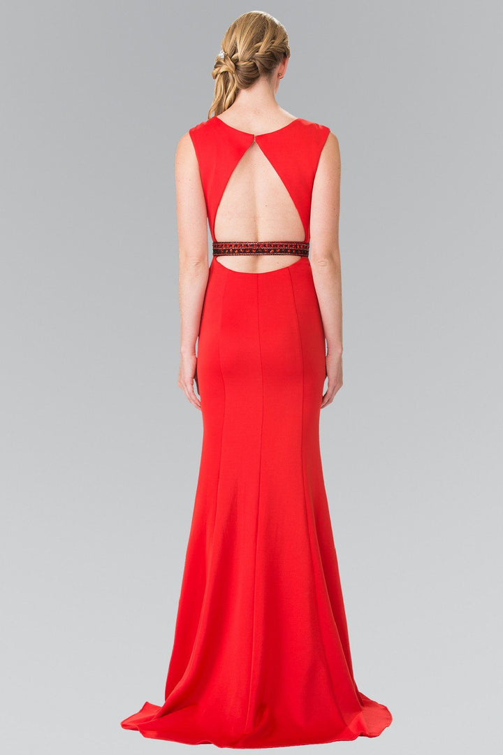 Long Sleeveless Dress with Beaded Waist by Elizabeth K GL2306-Long Formal Dresses-ABC Fashion