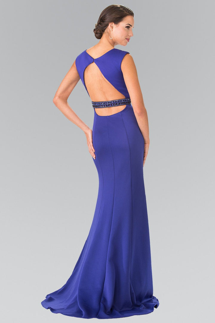 Long Sleeveless Dress with Beaded Waist by Elizabeth K GL2306-Long Formal Dresses-ABC Fashion