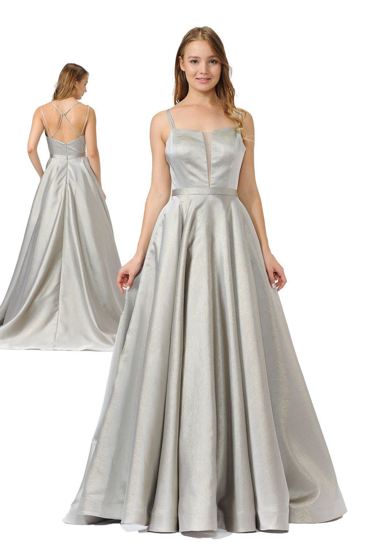 Long Sleeveless Dress with Crisscross Back by Poly USA 8448-Long Formal Dresses-ABC Fashion