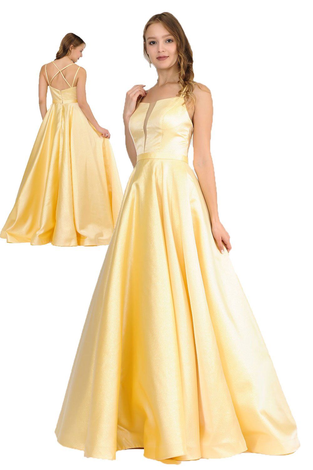 Long Sleeveless Dress with Crisscross Back by Poly USA 8448-Long Formal Dresses-ABC Fashion