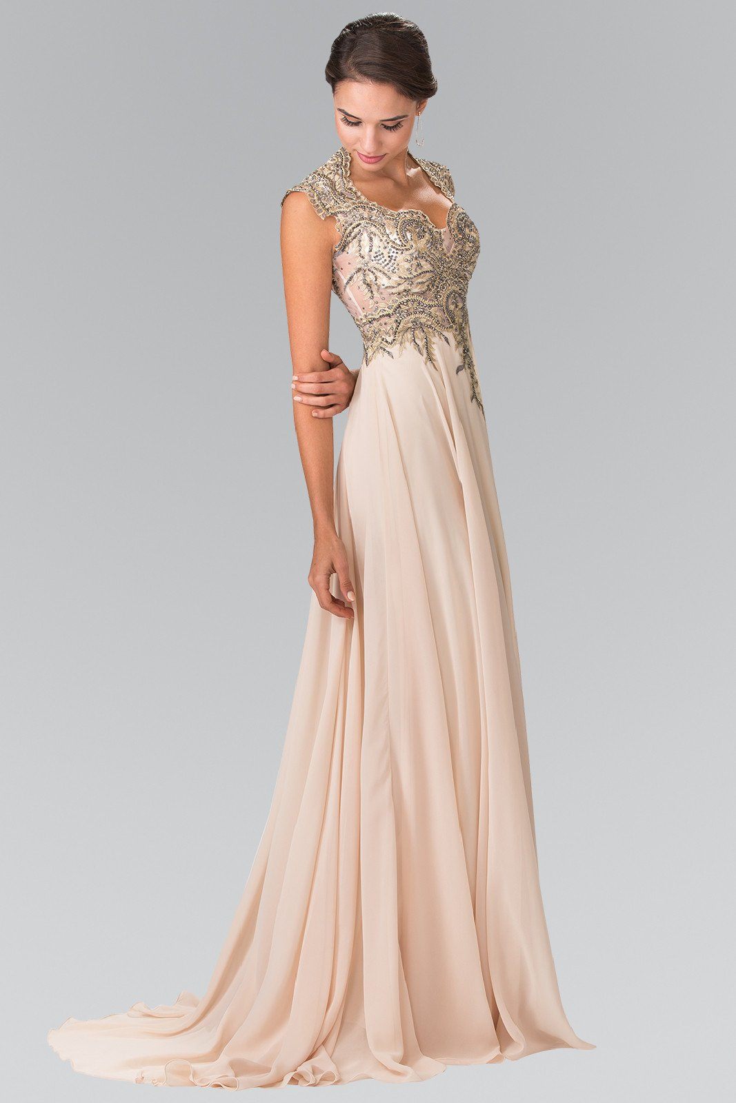 Elizabeth K GL2229 Prom Dress - Champagne | NewYorkDress Elizabeth K GL2229 Prom Dress - Champagne | NewYorkDress
