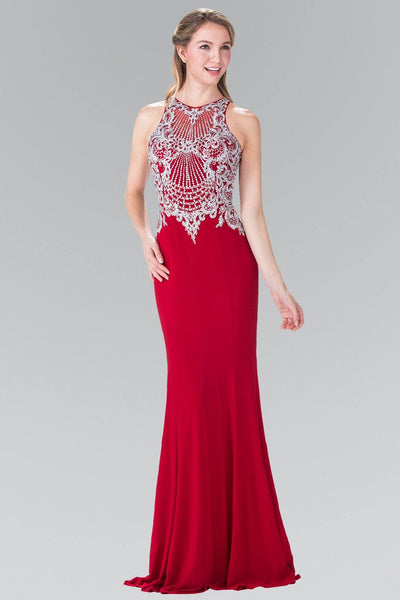 Long Sleeveless Dress with Illusion Bodice by Elizabeth K GL2232-Long Formal Dresses-ABC Fashion