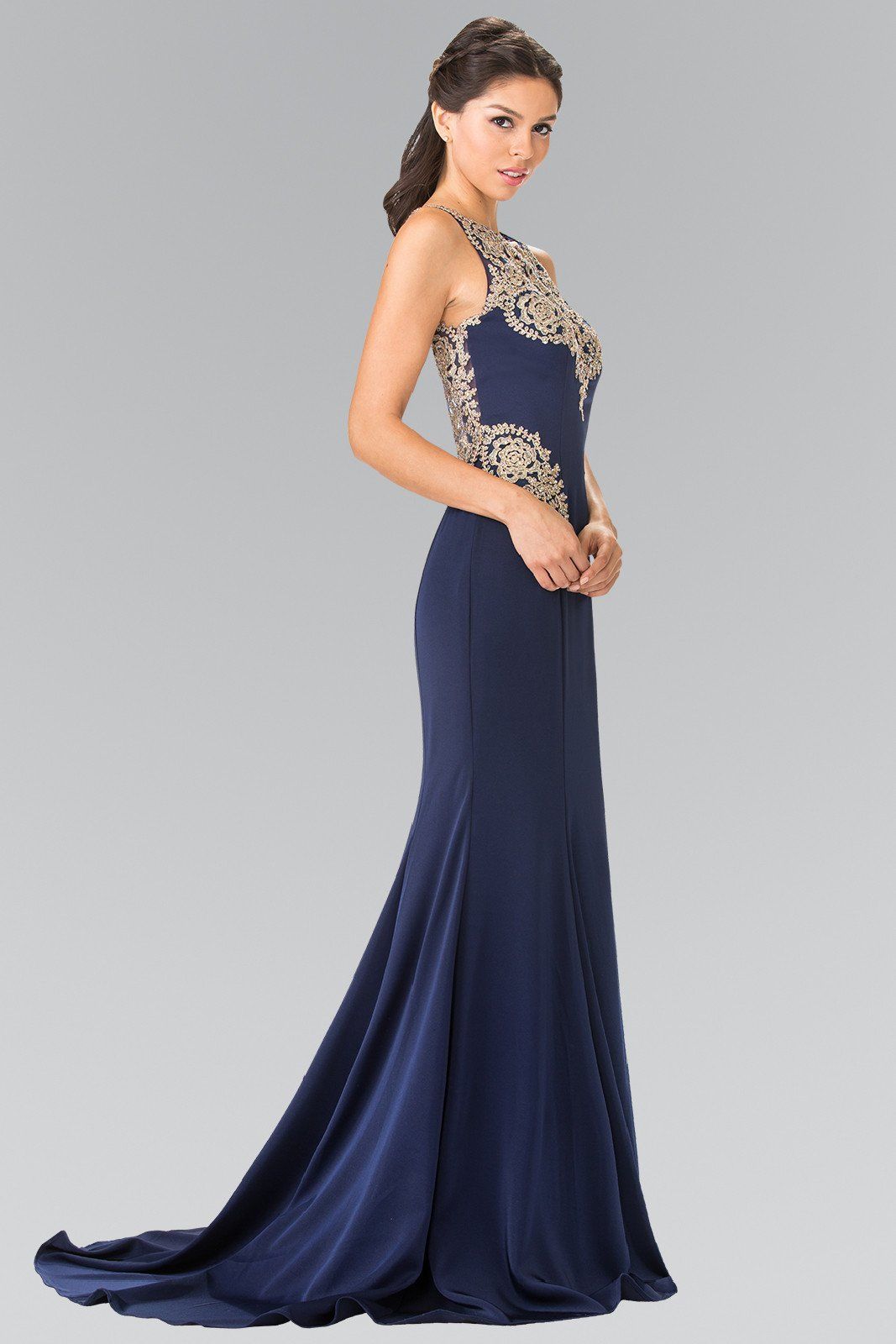 Long Sleeveless Embroidered Dress by Elizabeth K GL2312-Long Formal Dresses-ABC Fashion