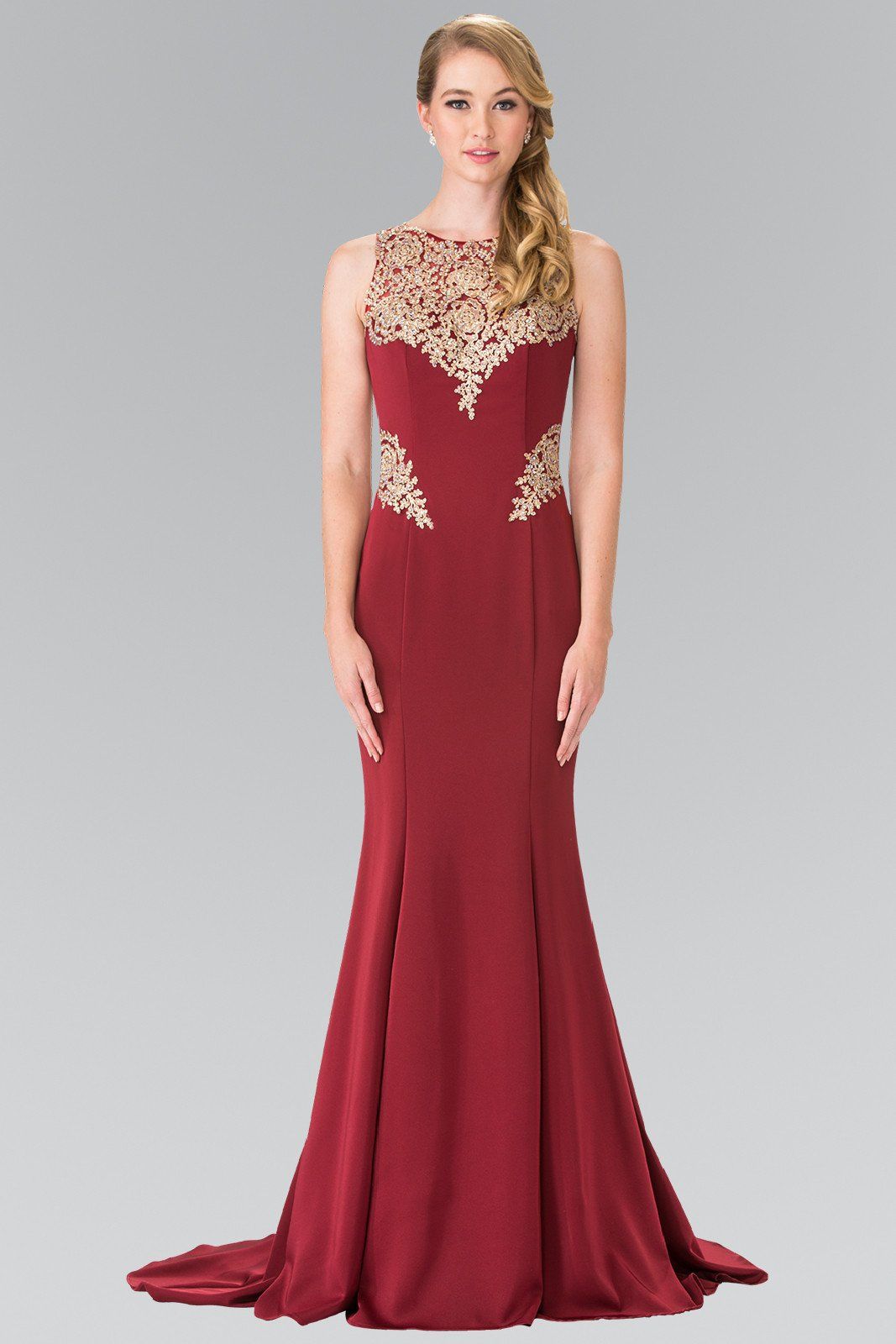 Long Sleeveless Embroidered Dress by Elizabeth K GL2312-Long Formal Dresses-ABC Fashion