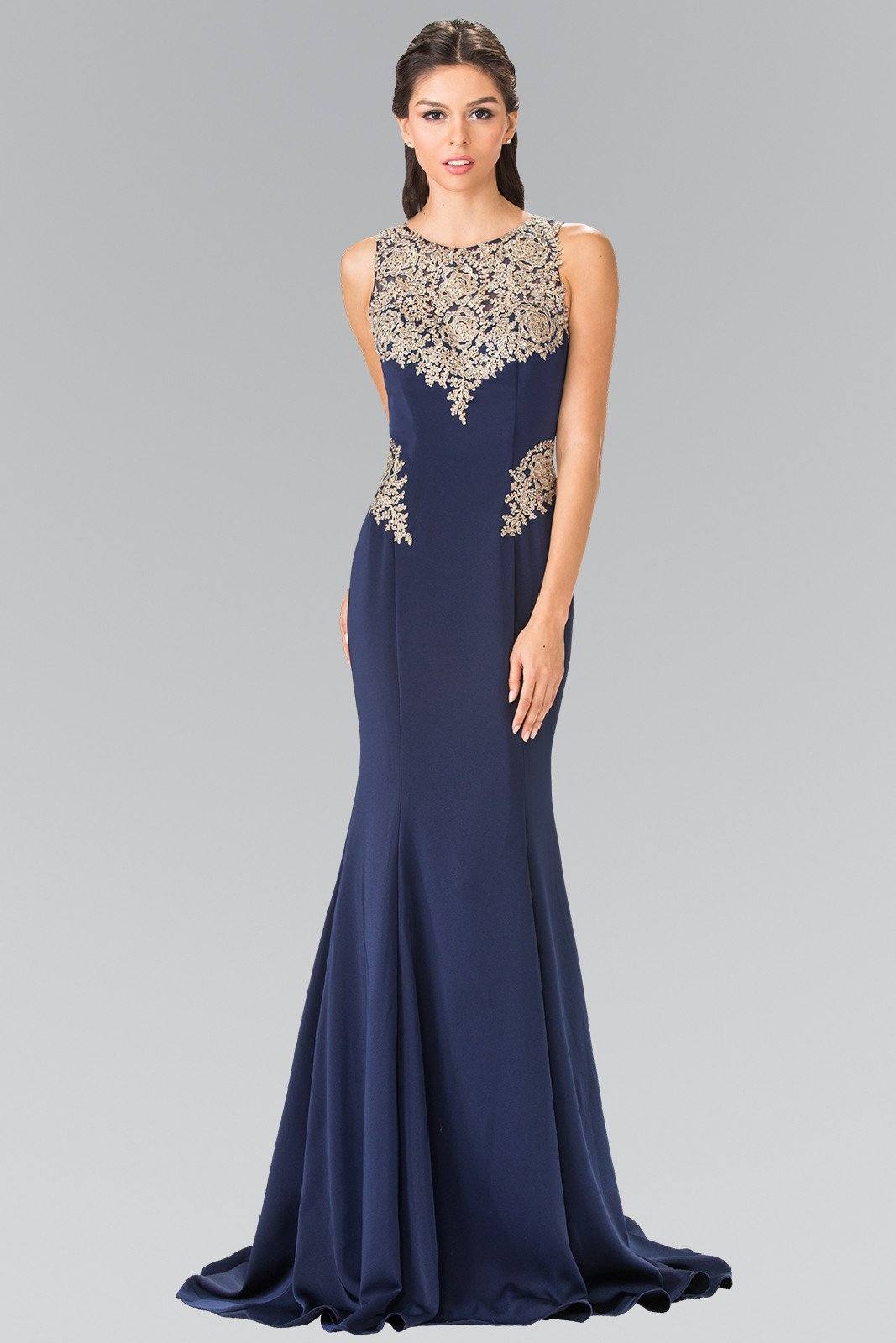Long Sleeveless Embroidered Dress by Elizabeth K GL2312-Long Formal Dresses-ABC Fashion