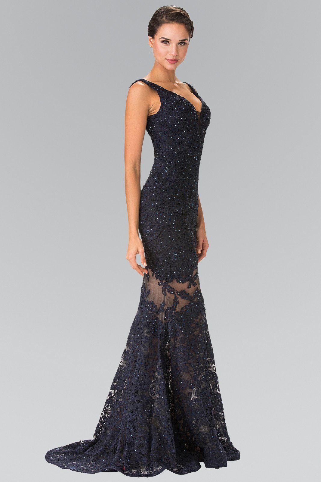 Long Sleeveless Illusion Cutout Lace Dress by Elizabeth K GL2249-Long Formal Dresses-ABC Fashion