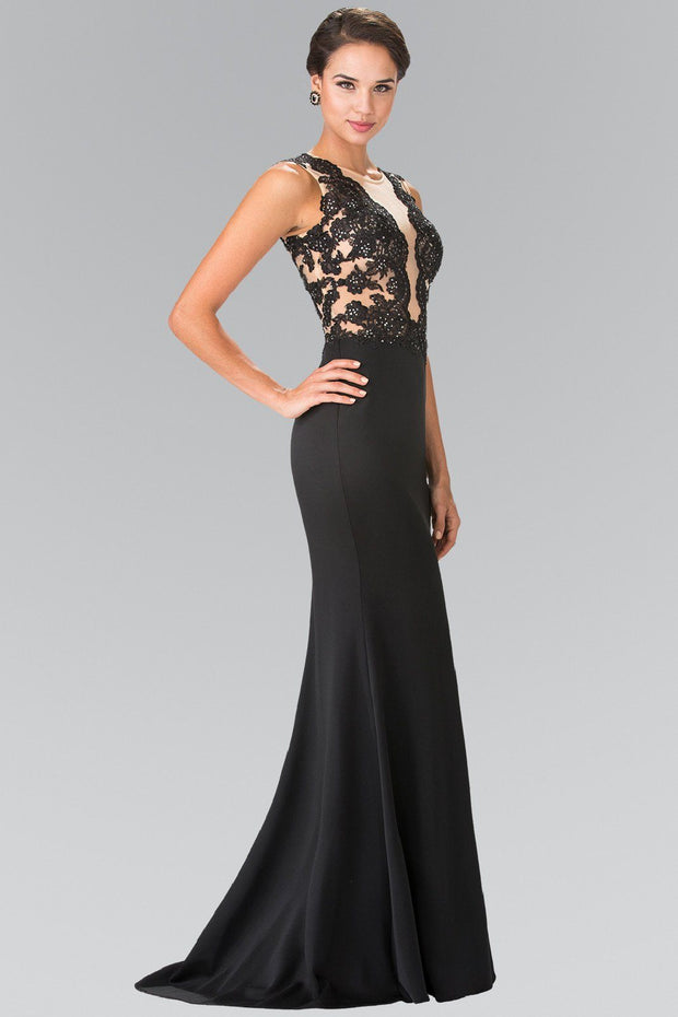 Long Sleeveless Lace Embellished Dress by Elizabeth K GL2286-Long Formal Dresses-ABC Fashion