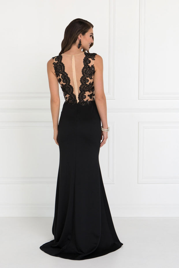 Long Sleeveless Lace Embellished Dress by Elizabeth K GL2286-Long Formal Dresses-ABC Fashion