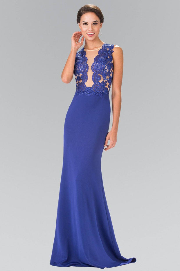 Long Sleeveless Lace Embellished Dress by Elizabeth K GL2286-Long Formal Dresses-ABC Fashion