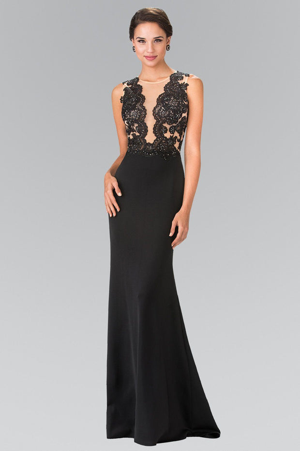 Long Sleeveless Lace Embellished Dress by Elizabeth K GL2286-Long Formal Dresses-ABC Fashion
