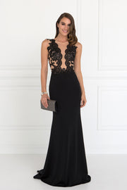 Long Sleeveless Lace Embellished Dress by Elizabeth K GL2286-Long Formal Dresses-ABC Fashion