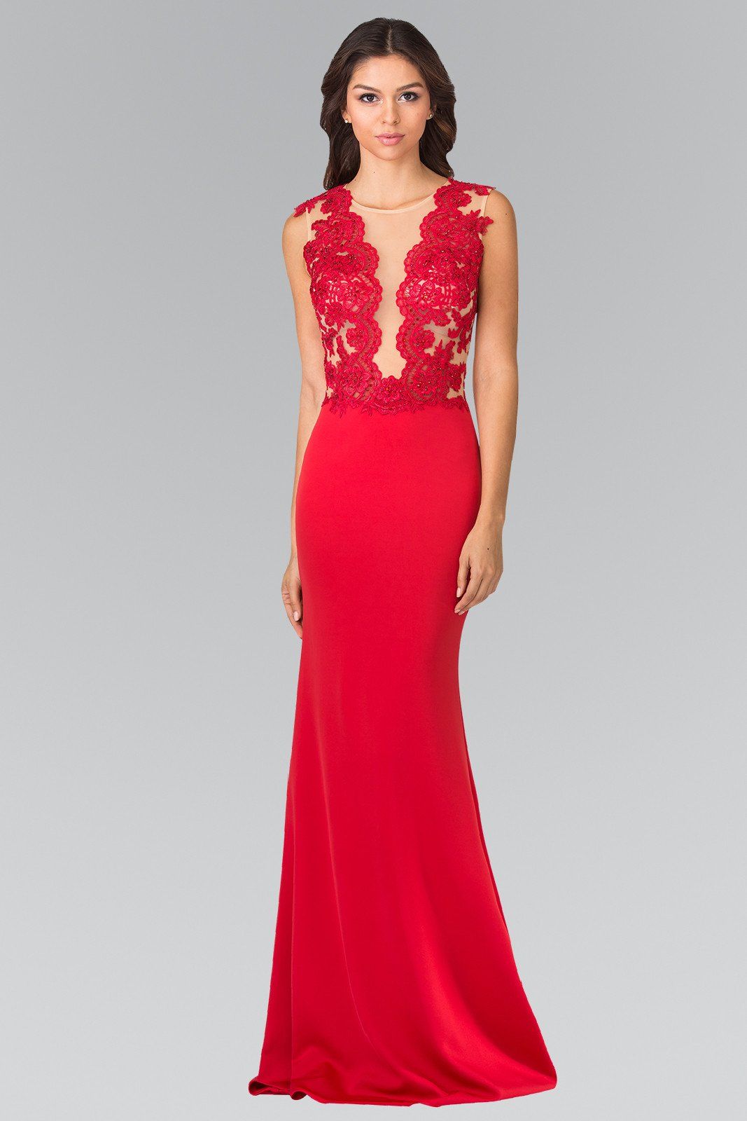 Long Sleeveless Lace Embellished Dress by Elizabeth K GL2286-Long Formal Dresses-ABC Fashion