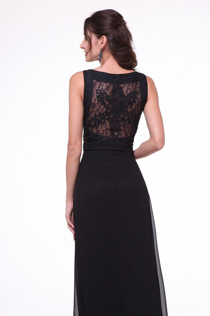 Long Sleeveless Lace Overlay Dress by Cinderella Divine 1938