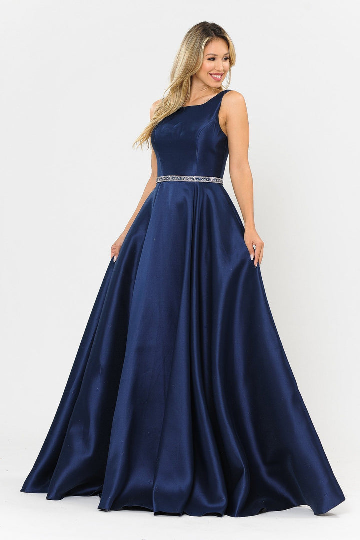 Long Sleeveless Mikado Dress by Poly USA 8678 - Outlet