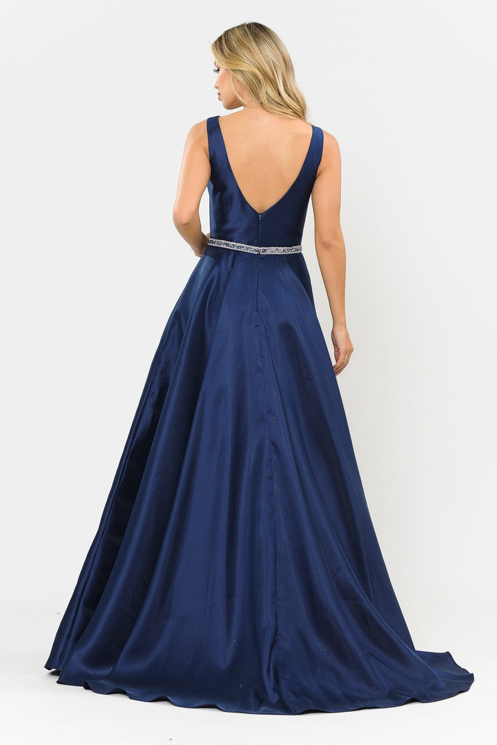 Long Sleeveless Mikado Dress by Poly USA 8678 - Outlet