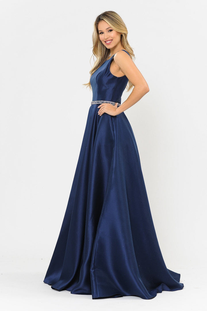 Long Sleeveless Mikado Dress by Poly USA 8678 - Outlet