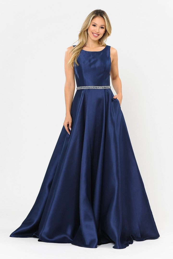 Long Sleeveless Mikado Dress by Poly USA 8678 - Outlet