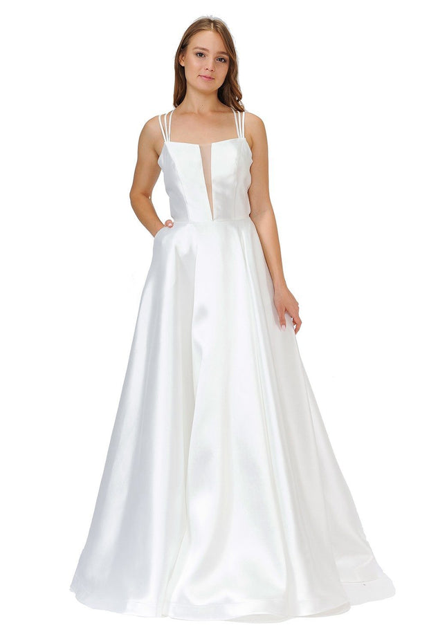 Long Sleeveless Mikado Dress with Strappy Back by Poly USA 8476-Long Formal Dresses-ABC Fashion
