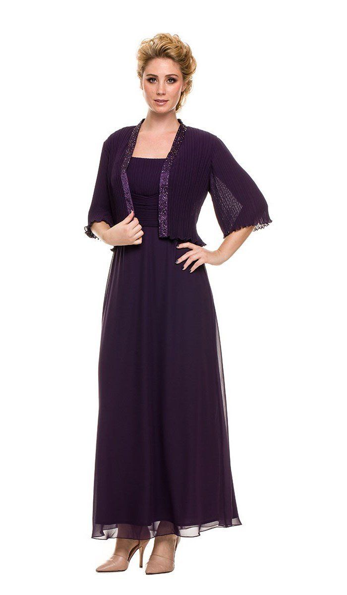 Long Sleeveless Ruched Bodice Dress with Jacket by Nox Anabel 5099-Long Formal Dresses-ABC Fashion