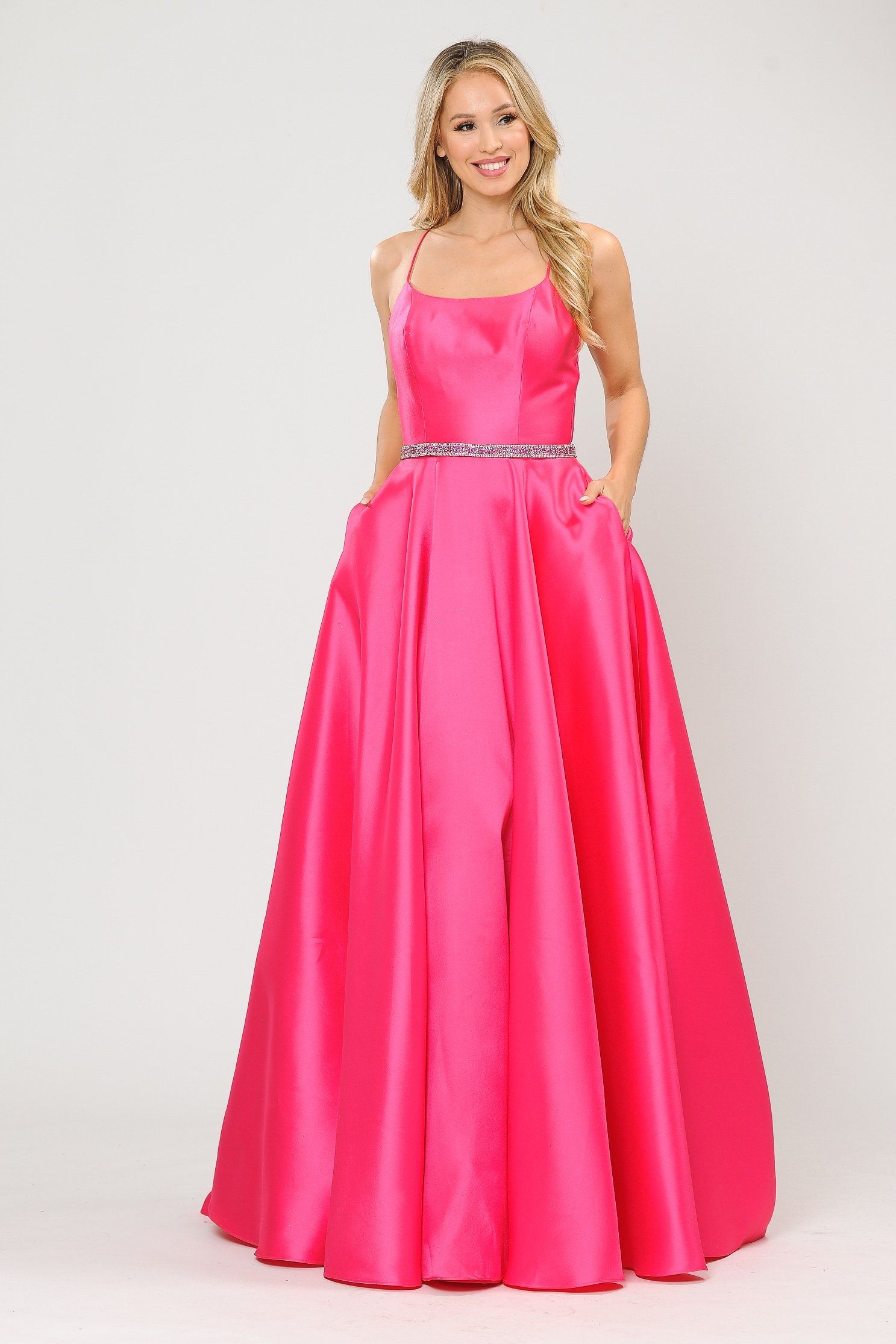 white christmas dresses Square-Neck Long Tiered Prom Dress with