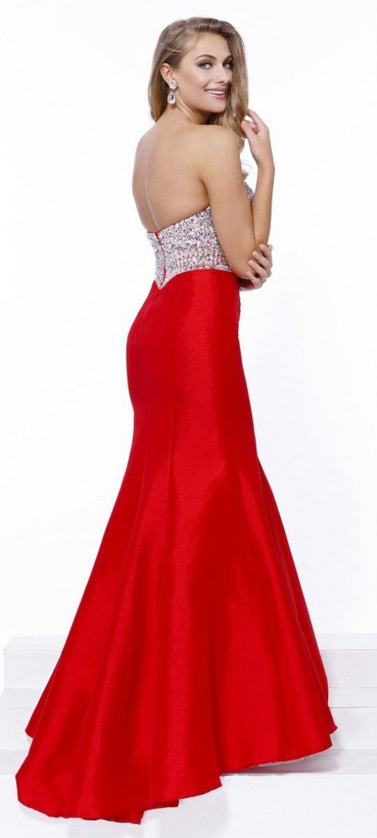 Long Strapless Beaded Mermaid Dress by Nox Anabel 8243-Long Formal Dresses-ABC Fashion