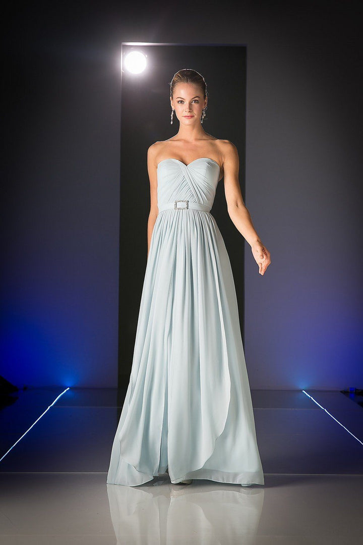 Long Strapless Chiffon Dress by Cinderella Divine C7460