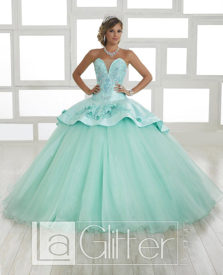 Long Strapless Two-Piece Dress by House of Wu LA Glitter 24028-Quinceanera Dresses-ABC Fashion