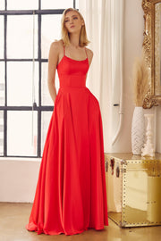 Long Strappy Back Square Neck Dress by Juliet 278