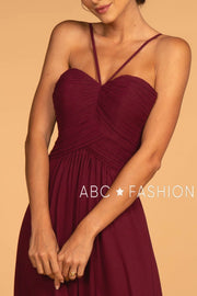 Long Sweetheart Dress with Pleated Bodice by Elizabeth K GL2607-Long Formal Dresses-ABC Fashion