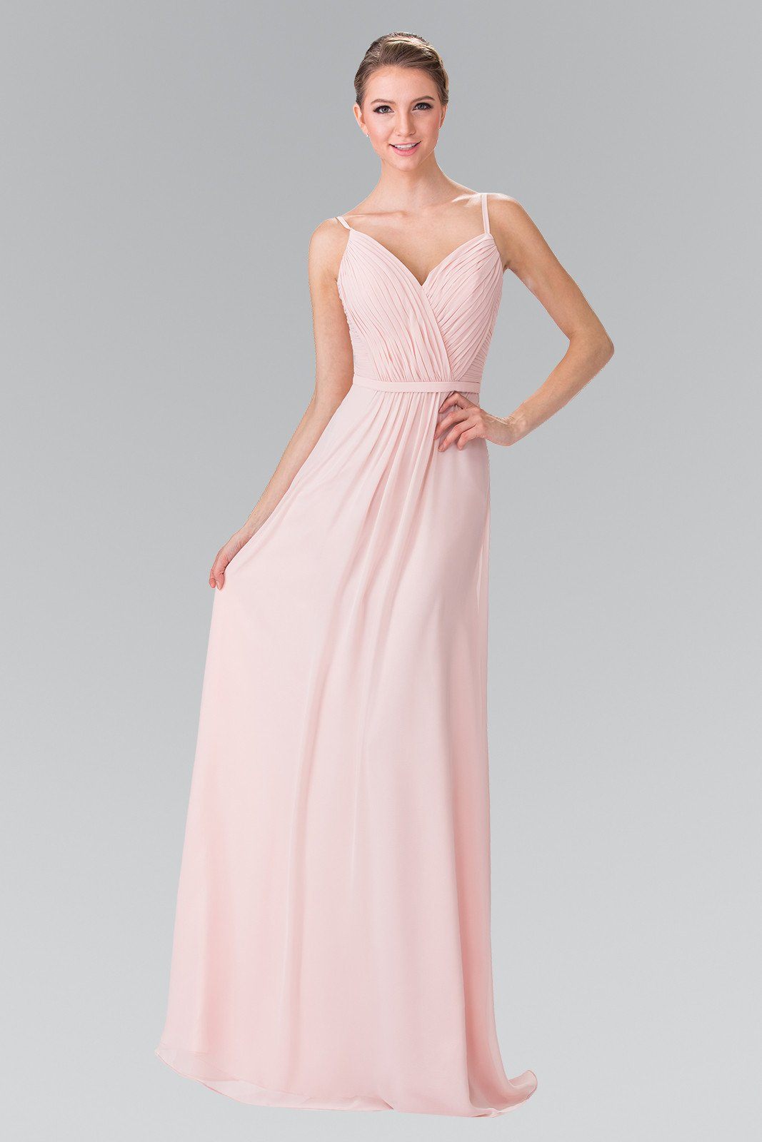 Long Sweetheart Spaghetti Strap Pleated Dress by Elizabeth K GL2374-Long Formal Dresses-ABC Fashion