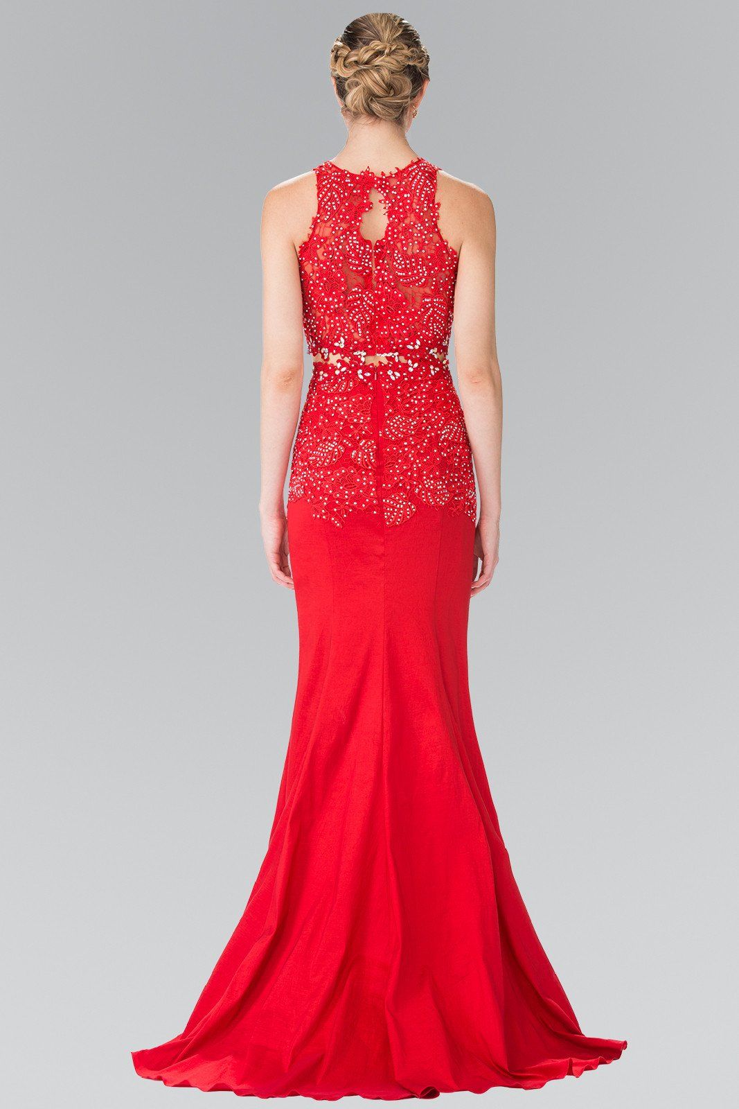 Long Two Piece Dress with Lace Embroidery by Elizabeth K GL2291 ABC Fashion