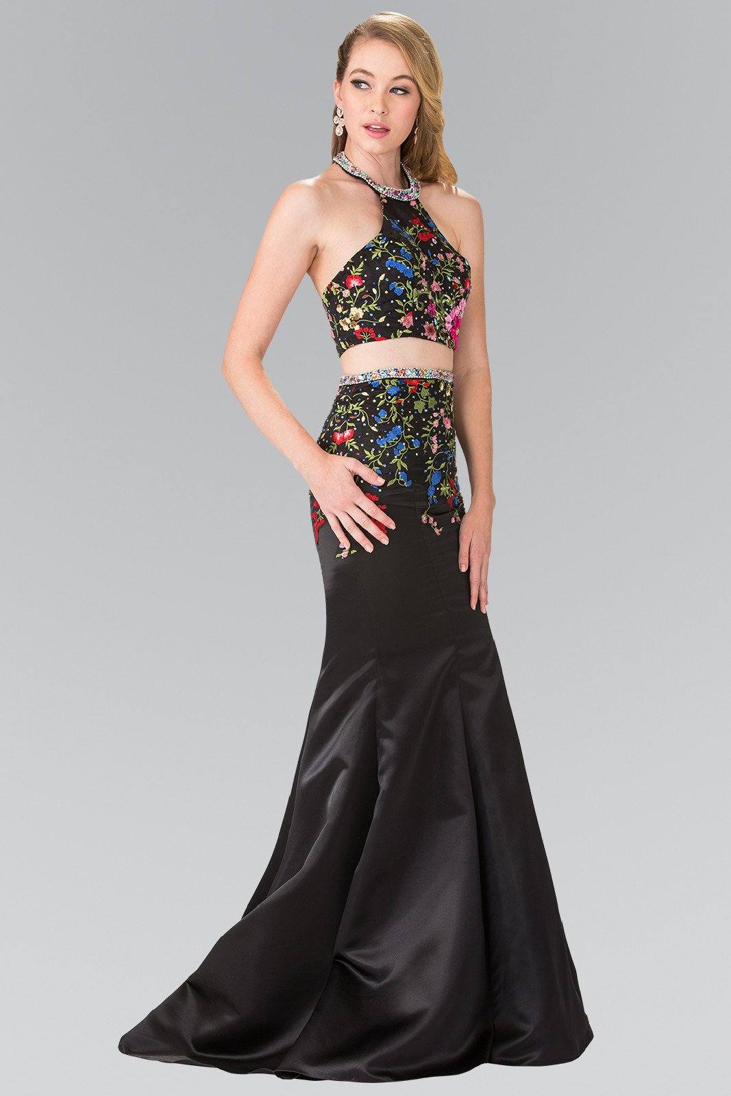 Long Two-Piece Floral Embroidered Dress by Elizabeth K GL2260 ABC Fashion Long Two-Piece Floral Embroidered Dress by Elizabeth K GL2260 ABC Fashion