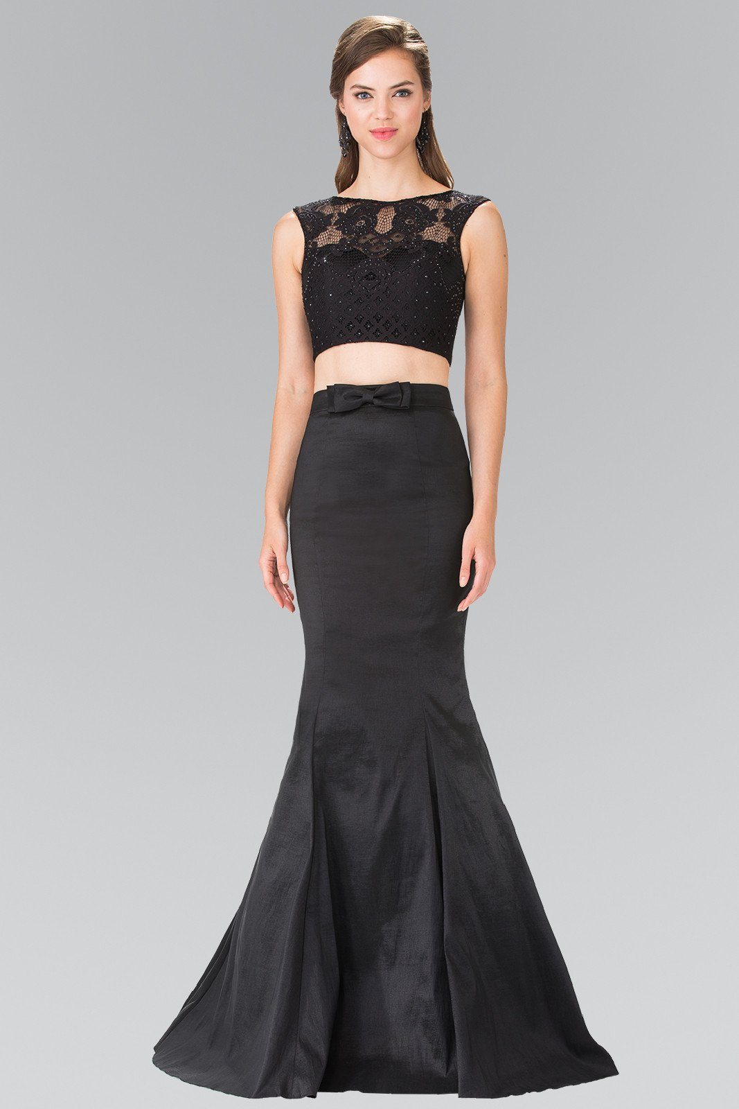 black two piece mermaid dress Black Mermaid Lace Evening Dress,Evening Dress with Long Sleeves,Two Piece Dress PD00084, US6 / Burgundy