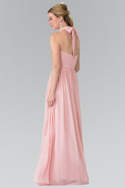Long V-Neck Chiffon Halter Dress by Elizabeth K GL2362-Long Formal Dresses-ABC Fashion