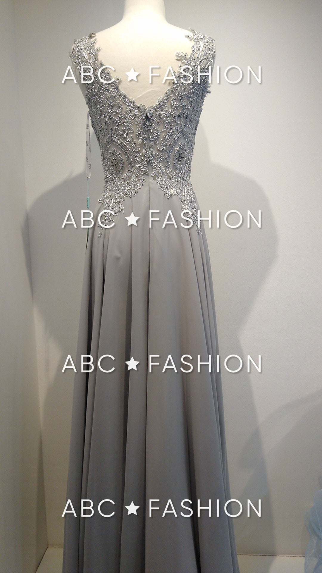 Long V-Neck Dress with Lace Appliques by Elizabeth K GL2311-Long Formal Dresses-ABC Fashion