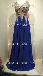 Long V-Neck Dress with Lace Appliques by Elizabeth K GL2311-Long Formal Dresses-ABC Fashion