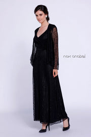 Long V Neck Lace Dress with Jacket by Nox Anabel 5140-Long Formal Dresses-ABC Fashion
