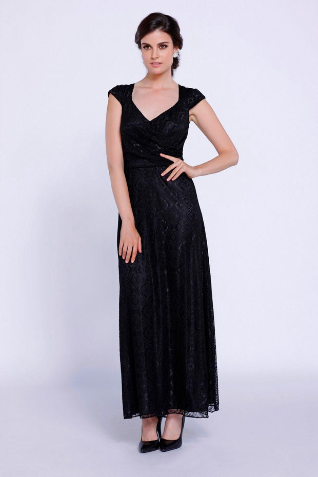 Long V Neck Lace Dress with Jacket by Nox Anabel 5140-Long Formal Dresses-ABC Fashion
