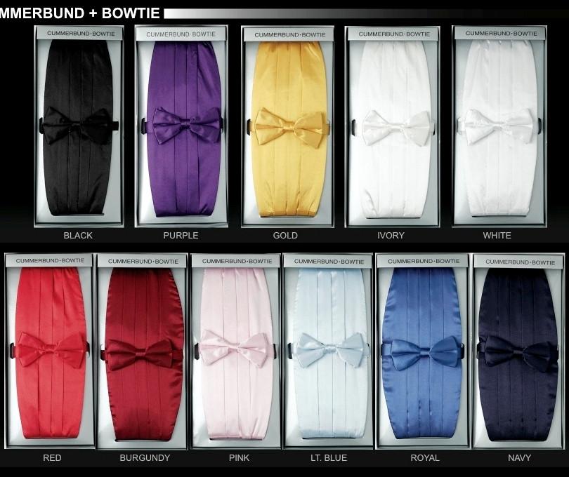 Men's Cummerbunds and Bow Ties Set-Men's Cummerbund-ABC Fashion