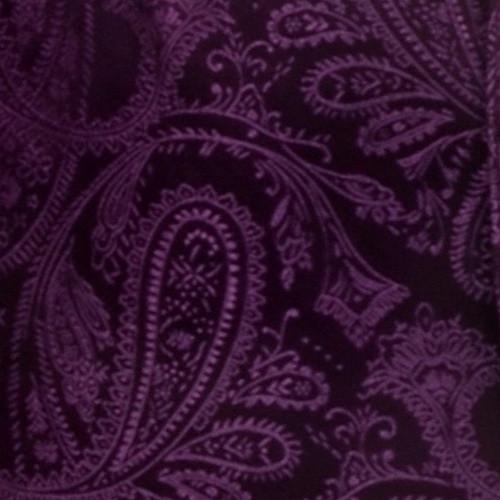 Men's Eggplant Paisley Vest with Neck Tie-Men's Vests-ABC Fashion