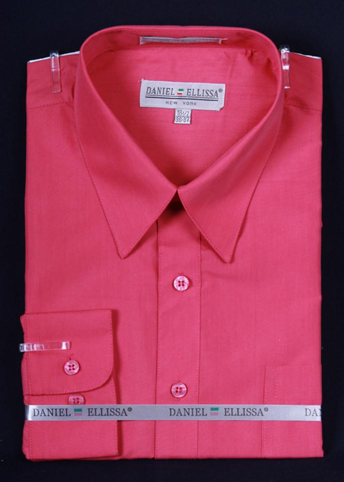 Men's Fuchsia Long Sleeve Dress Shirt-Men's Dress Shirts-ABC Fashion